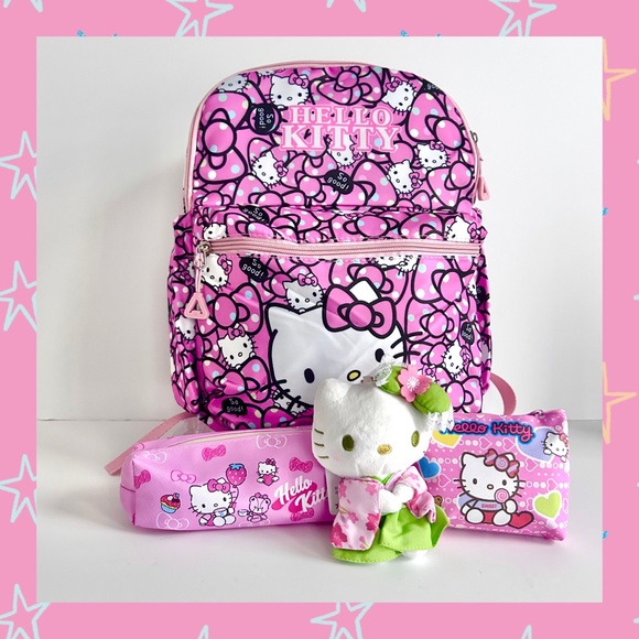 Sanrio Handbags - 💝(HK335) Hello Kitty Adorable 4-Piece Backpack Bundle!